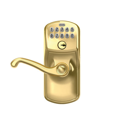 Schlage Keypad Lever and Flair Lever With Flex Lock Plymouth Trim