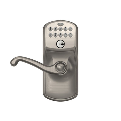 Schlage Keypad Lever and Flair Lever With Flex Lock Plymouth Trim