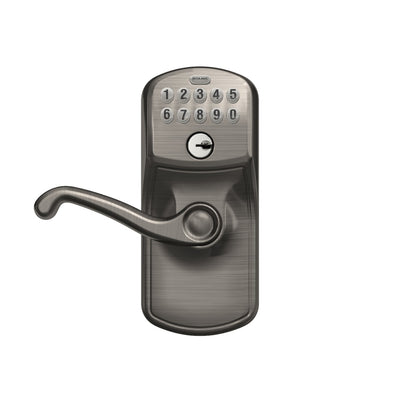 Schlage Keypad Lever and Flair Lever With Flex Lock Plymouth Trim