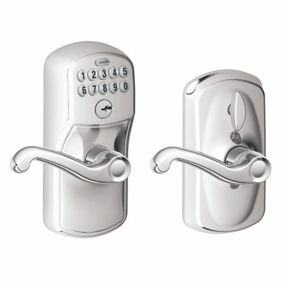 Schlage Keypad Lever and Flair Lever With Flex Lock Plymouth Trim