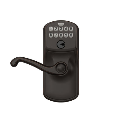 Schlage Keypad Lever and Flair Lever With Flex Lock Plymouth Trim