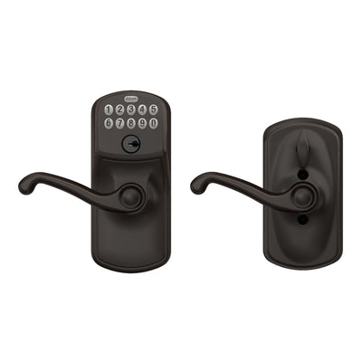 Schlage Keypad Lever and Flair Lever With Flex Lock Plymouth Trim