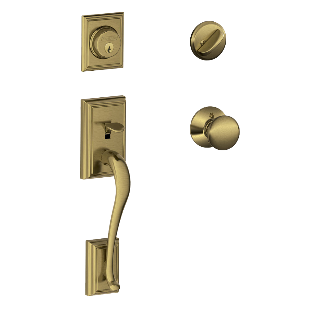 Schlage Camelot Front Entry Handleset with Accent Lever - JRD Supply Inc.